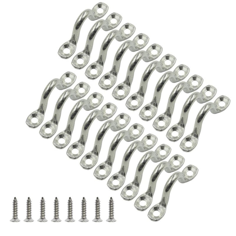 Hxchen 20Pcs M5 316 Stainless Steel Bimini Boat Top PAD Eye, Eye Straps, Tie Down, Kayak Deck Loops, Tie Down Anchor Point, footman's Loop for Kayak Canoe Rigging - Image 1
